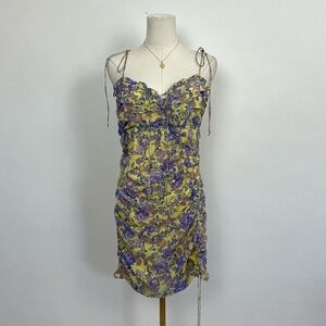 Maui Shirred For love and lemon floral mini dress